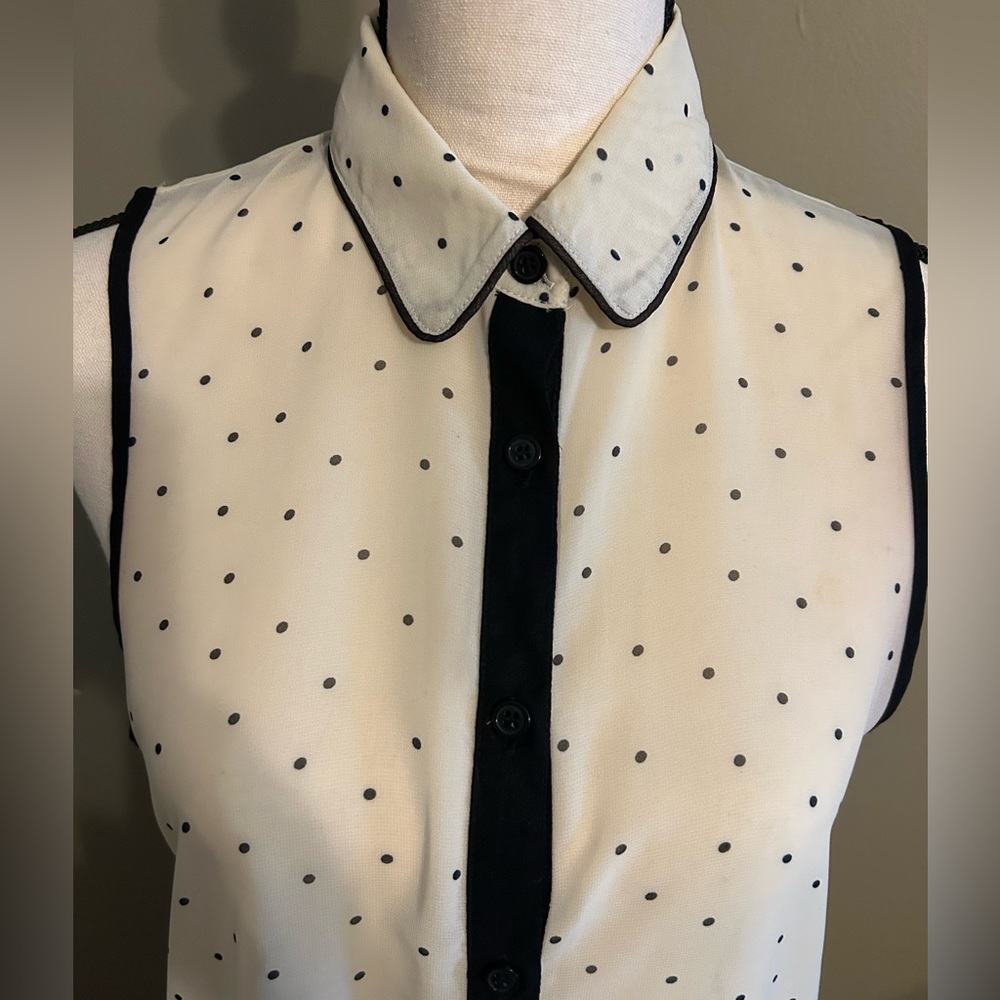 One Clothing polka dot collared tank top